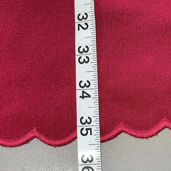 Kate Spade Burgundy Shift Dress – Scalloped Detail, Size 2 (Fits Small) - Picture 13 of 13